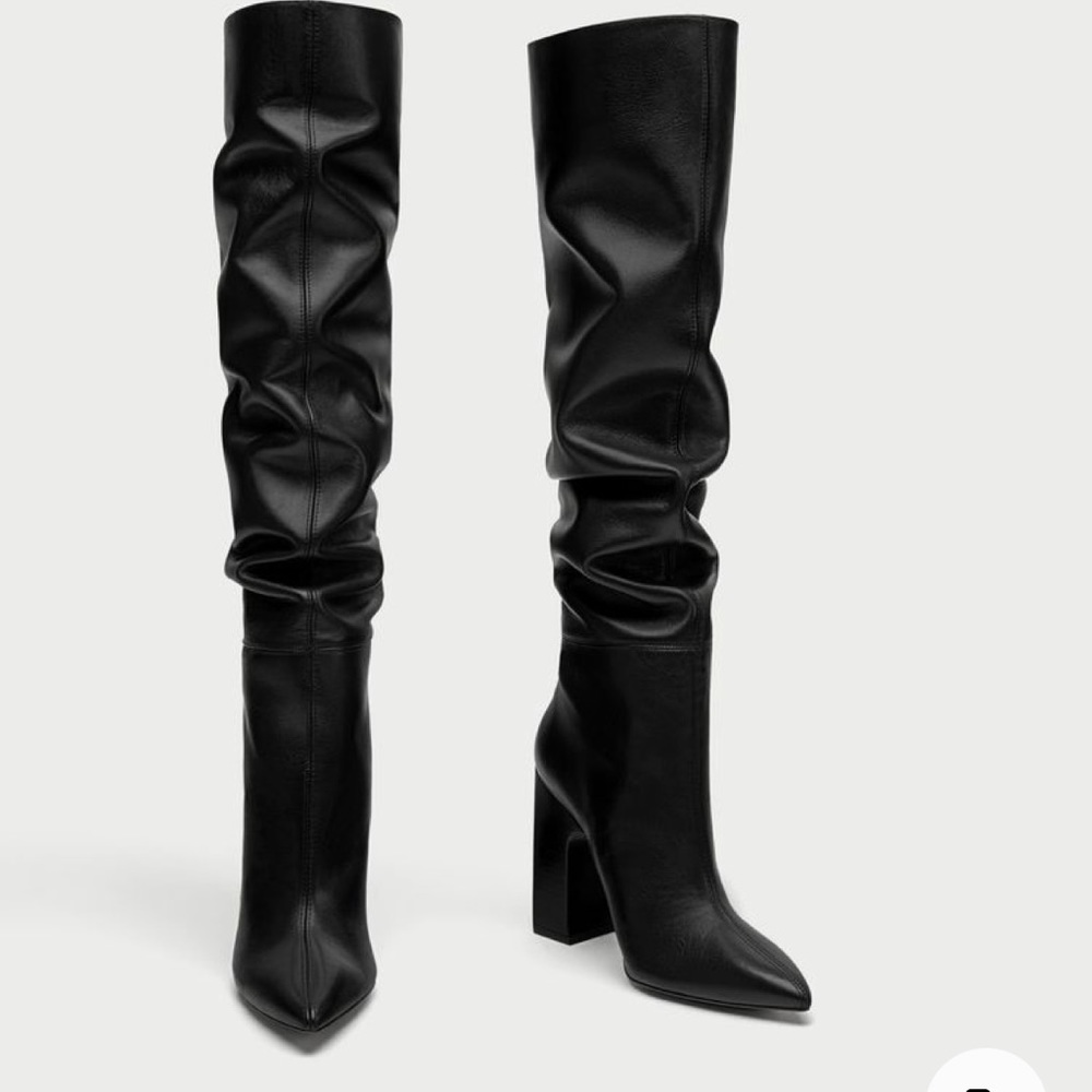 NWOT Zara leather over the knee boots